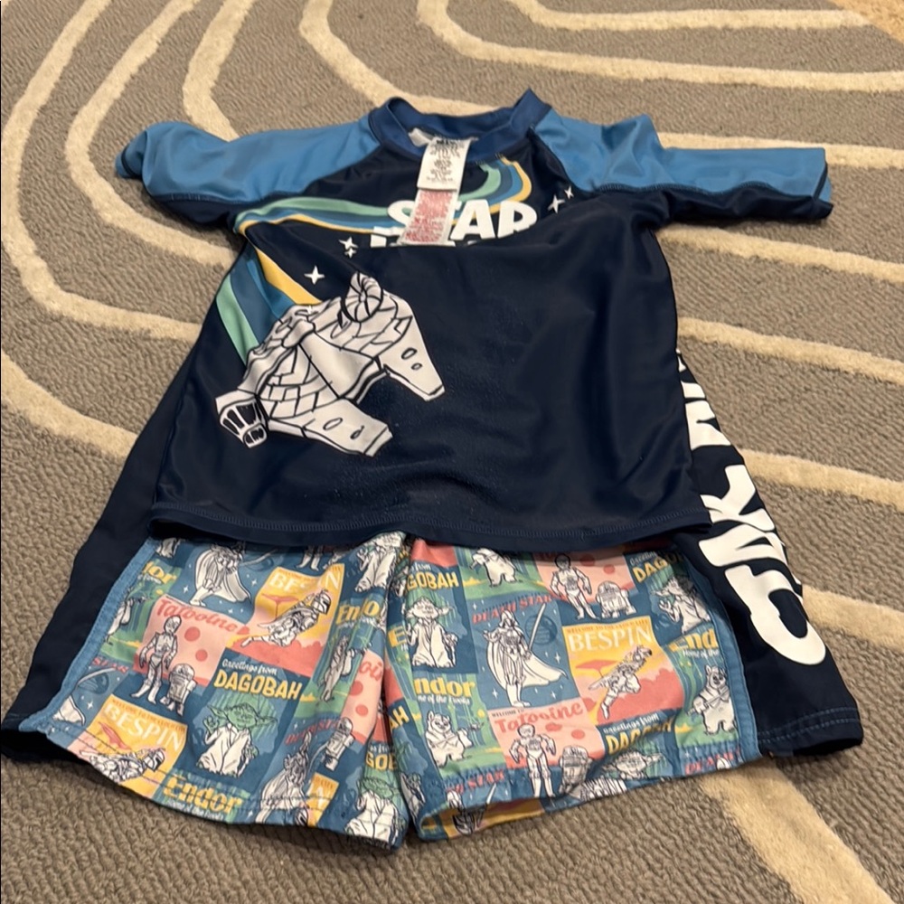 Star Wars Blue Rashguard Swim Set